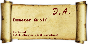 Demeter Adolf névjegykártya